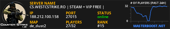 CS.WESTCSTRIKE.RO | STEAM = VIP FREE |