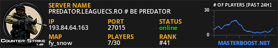 PREDATOR.LEAGUECS.RO # BE PREDATOR