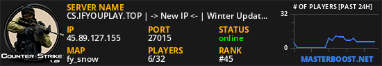 CS.IFYOUPLAY.TOP | -> New IP <- | Winter Update - Snow/Skins/Santa Hats | Public (24/7) | International | German Hosting