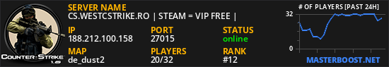 CS.WESTCSTRIKE.RO | STEAM = VIP FREE |