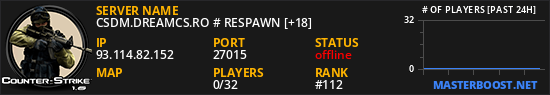 CSDM.DREAMCS.RO # RESPAWN [+18]